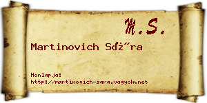 Martinovich Sára névjegykártya